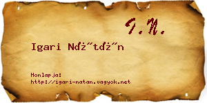 Igari Nátán névjegykártya
